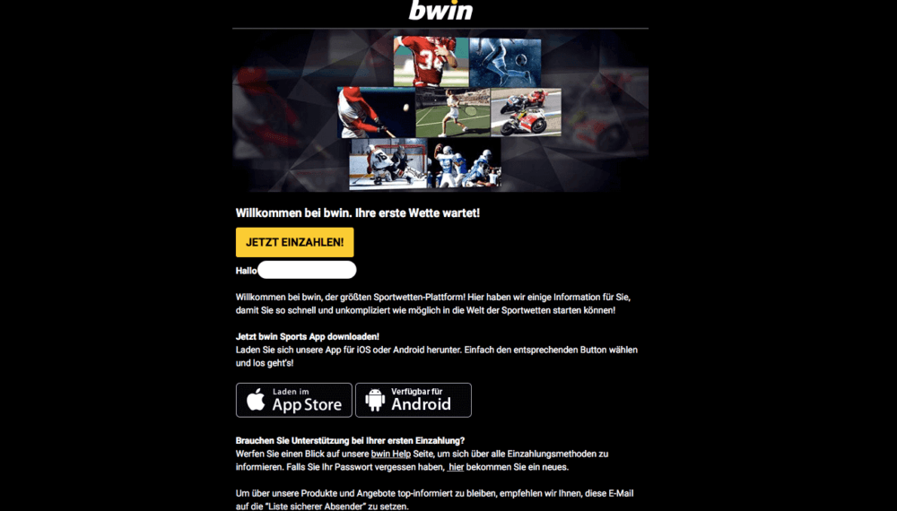 bwin Bestatigungsemail