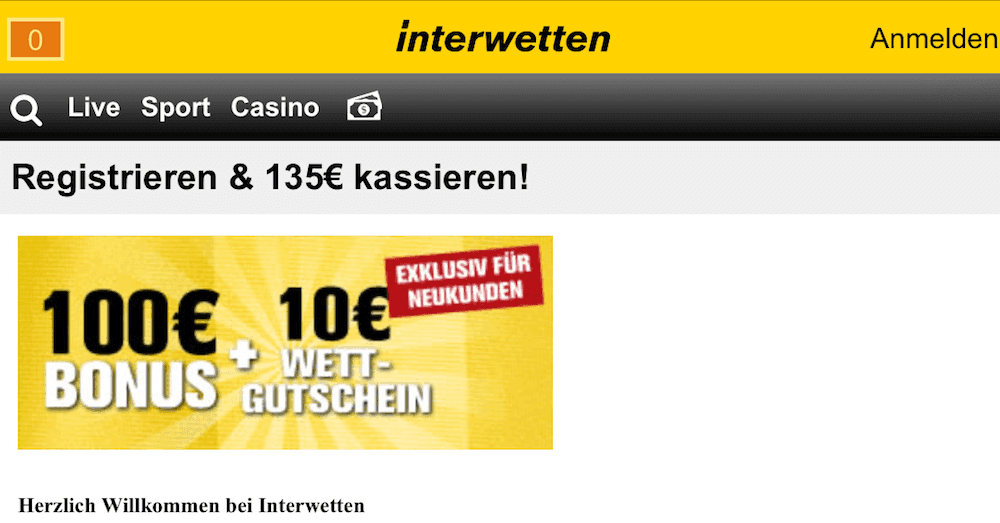 Interwetten Registrierung