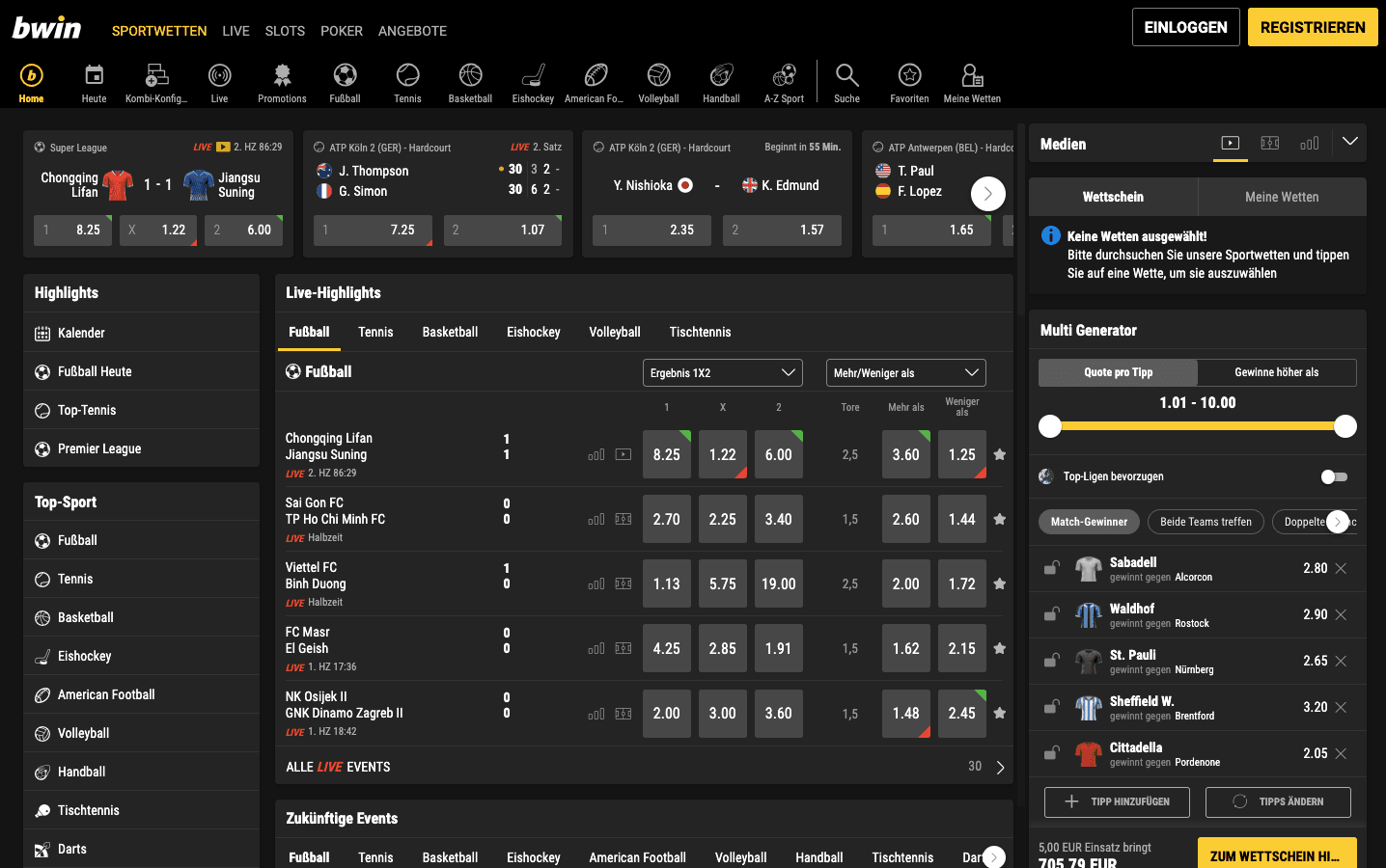 bwin App Screenshot