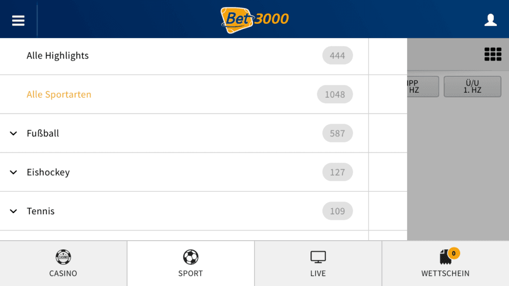 bet3000 wettangebot