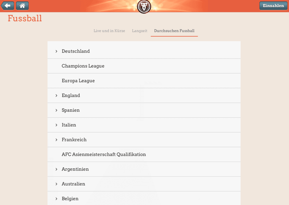 LeoVegas Sport App Fussball Wetten